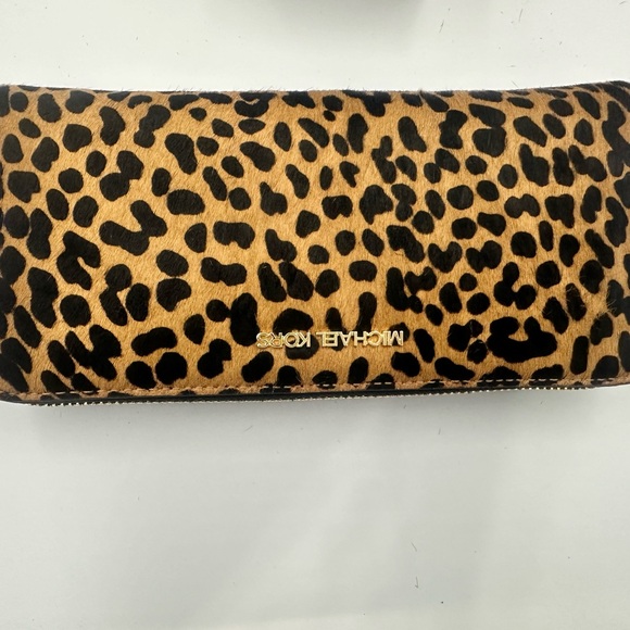 Michael Kors jet set Large Continental wallet wristlet Calf Hair Blackk Multi - Picture 4 of 9